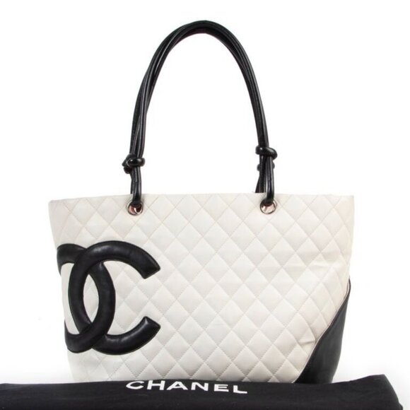 Authentic CHANEL CC Cambon Calfskin Quilted Large Shopping Tote Shoulder Bag - Picture 1 of 16